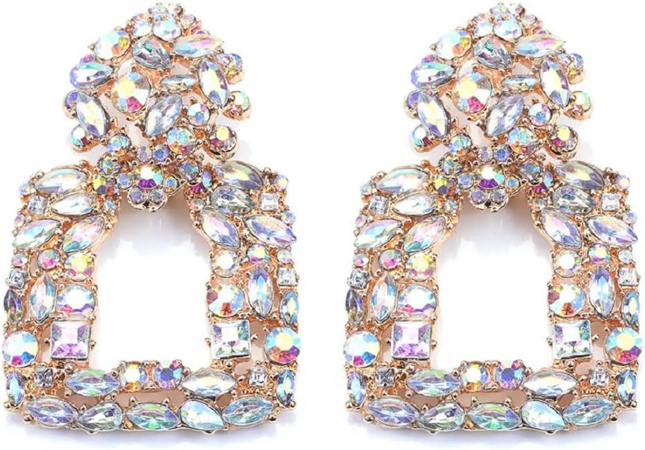 Rectangle Earrings for Women, Teardrop Geometric Dangle Earrings Hypoallergenic, Square Statement Drop Earrings, Sterling Silver, No Gemstone