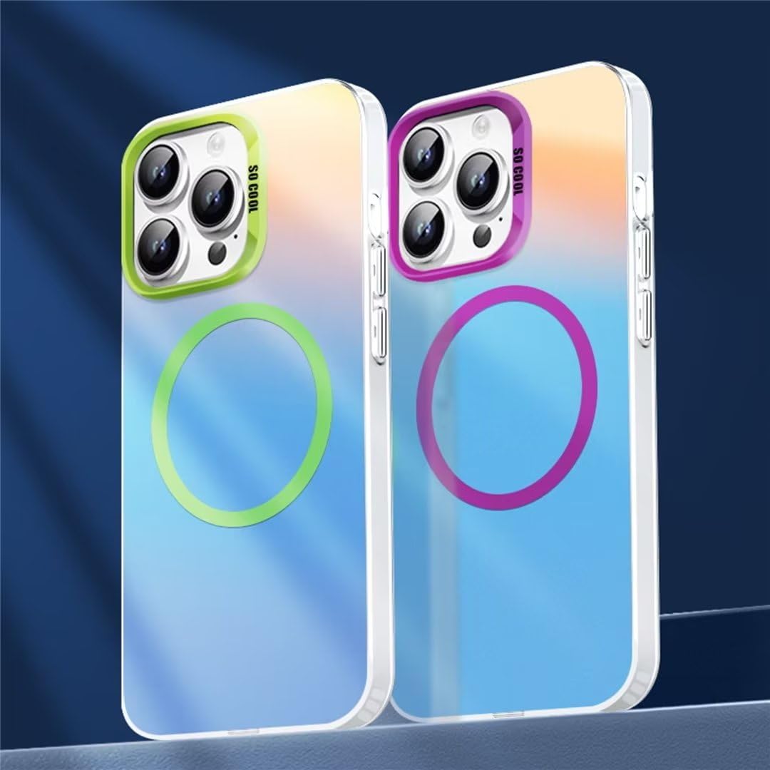 Funda Magnética Compatible Con IPhone 14 Pro Max, [compatible Con MagSafe] [bonita Funda Delgada De Color Degradado] Para Mujeres, Niñas Y Hombres, Funda Delgada Y Delgada, Protección A Prueba De Golpes