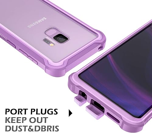 Miniatura 6 de Dexnor Funda para Galaxy S9 con protector de pantalla transparente de grado militar, resistente 360, cuerpo completo, a prueba de golpes, carcasa