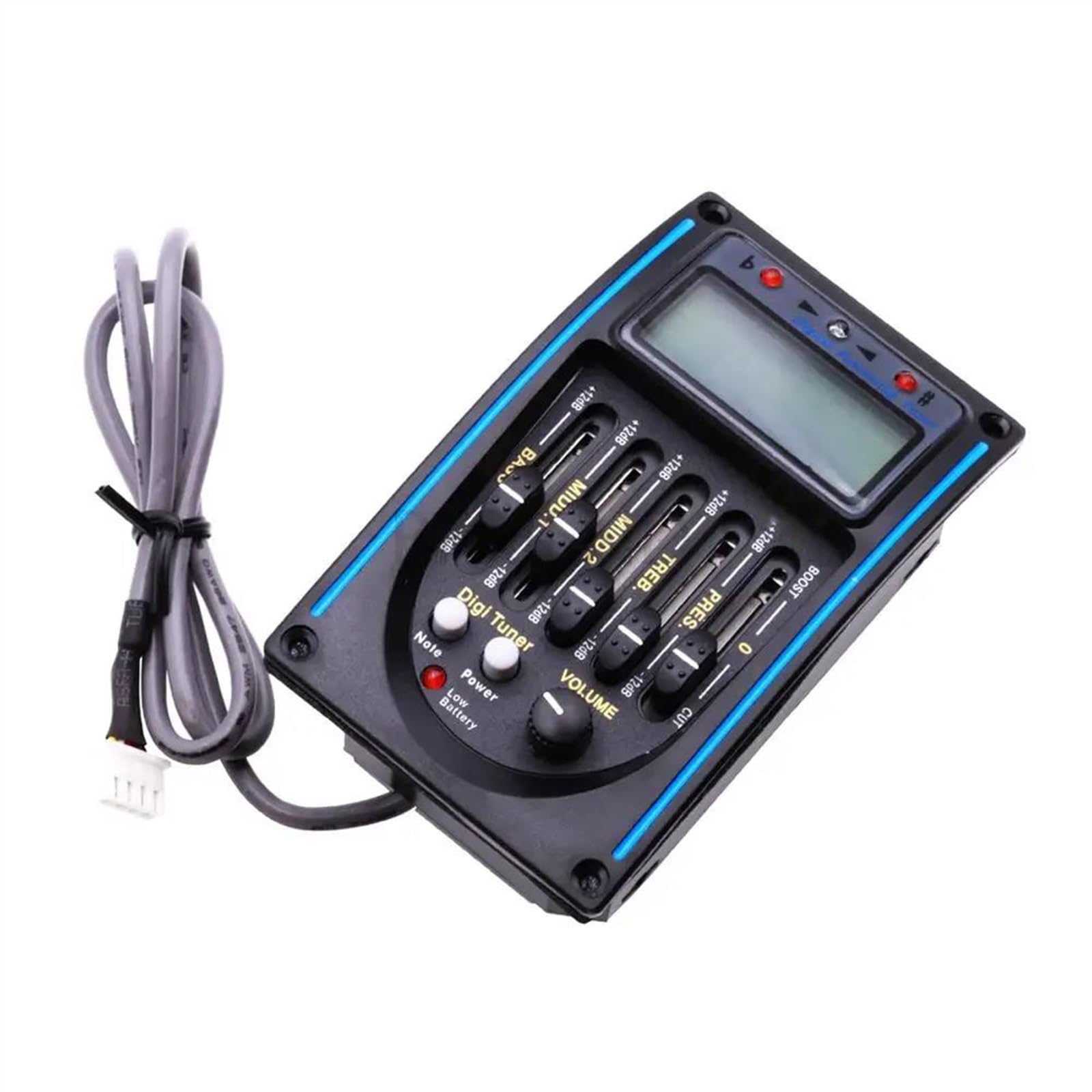 10 Pezzi 5 Bande Pickup Per Chitarra Acustica Preamplificatore EQ Equalizzatore Con Accordatore Digitale Parti Di Chitarra È Durevole Pickup professionale per chitarra acustica
