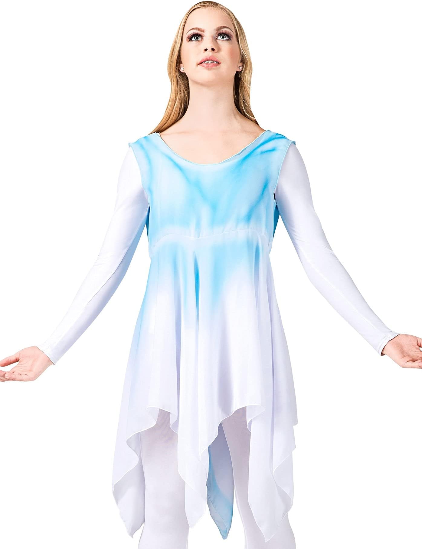 Watercolour Women's Plus Size Hand Painted Handkerchief Dress