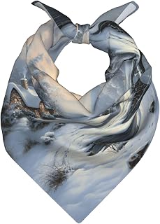 Winter Snow Scene Bandanas for Women Men Fashion Scarf | Multi-Purpose Square Scarfs 22x22 Inches, Soft & Breathable, Hair Wrap Cotton Neck Kerchief, Headband For Hiking Outdoor