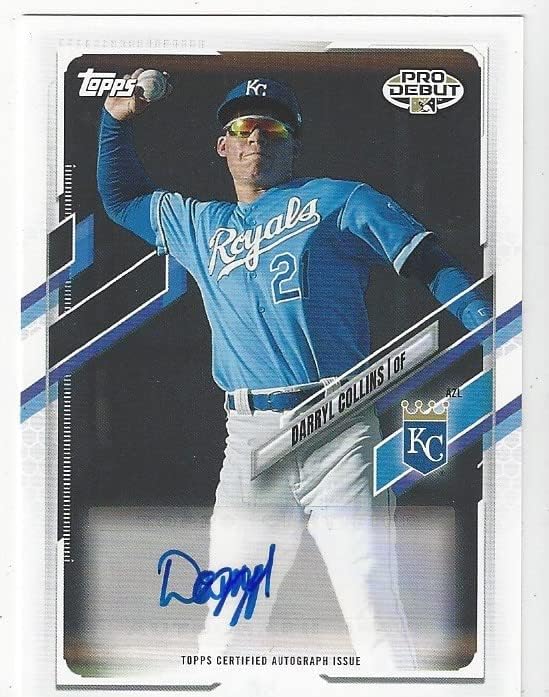 Darryl Collins Autographed Pro Debut Collectible Baseball Card - 2021 Topps Pro Debut Baseball Card #PD-98 (Royals) Free Shipping