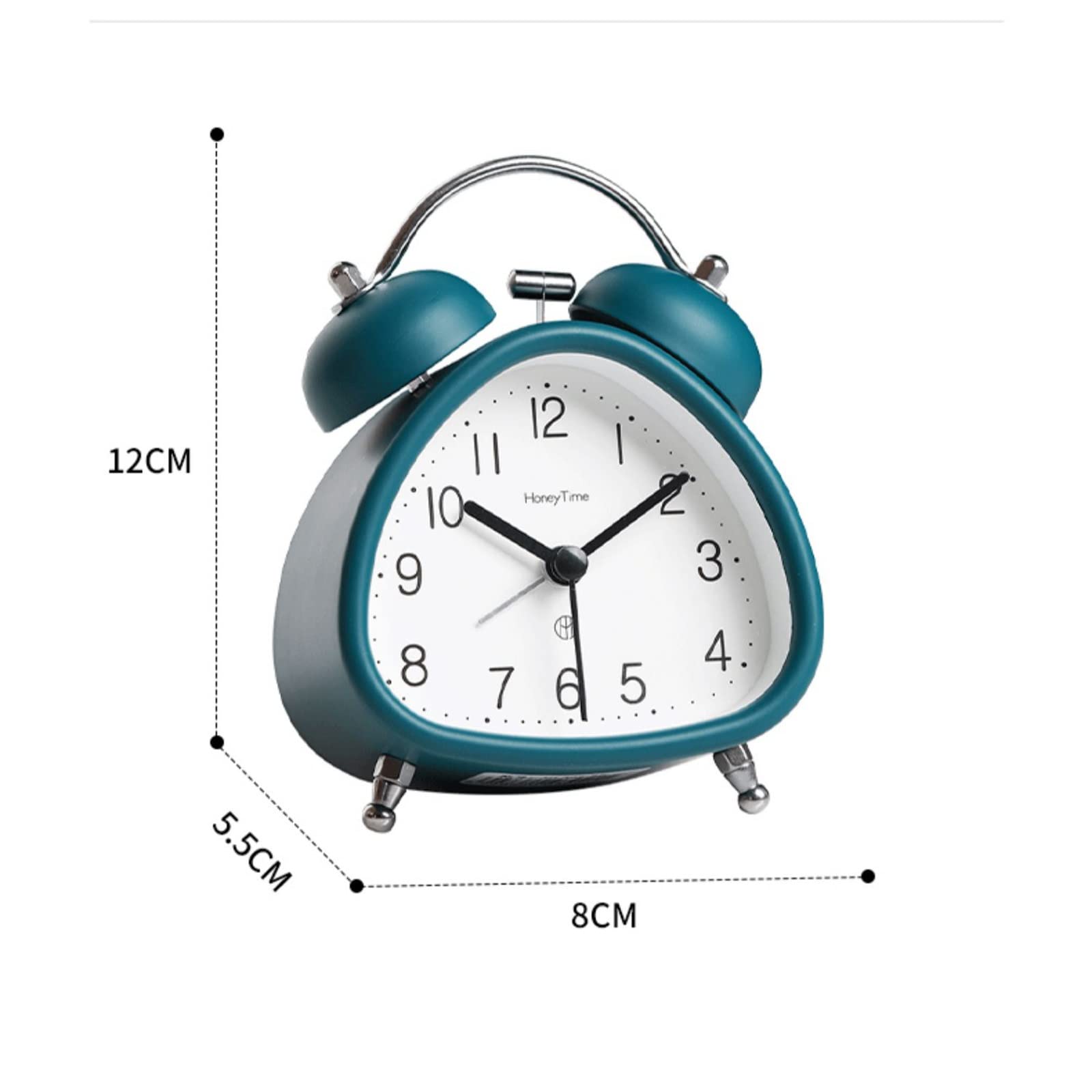 Budzik, 4,7'' Podwójny budzik z podświetleniem do sypialni i dekoracji domu(White)