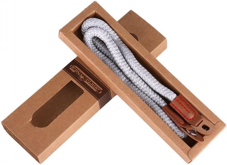 LXH Handmade Cotton Leather Camera Neck Strap Shoulder Strap Compatible with Sony A6500 A6000 A6300 A5100 A5000 RXIR II RX10(Short Strap-Silver)