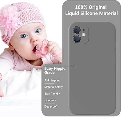 Miniatura 7 de Vooii Funda compatible con iPhone 11, silicona líquida mejorada con bordes planos, protección de cámara, forro de microfibra antiarañazos suave,