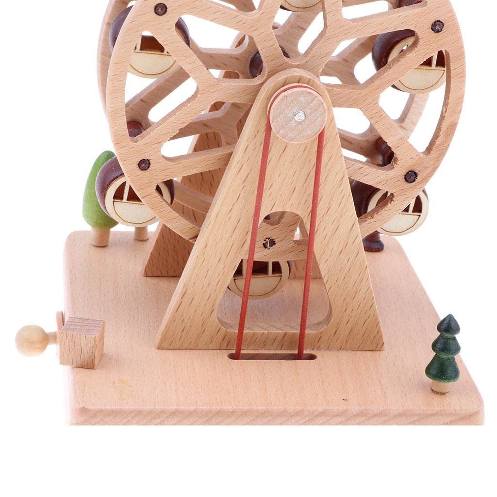Scatola Musicale Legno Creativa Treno Corrente Manovella Melodia Regalo Compleanno Adatta per Bambini Adulti Decorazione Domestica, Come immagine, B