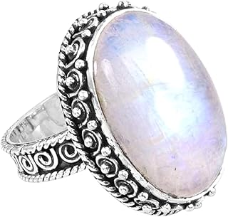 Moonstone Ring, Moonstone Sterling Silver, Moonstone Jewelry, Oval Long Ring, Promise Ring, Healing Crystal, Christmas Gift, Boho Moonstone Ring, June Birthstone, Blue Flash Moonstone Ring