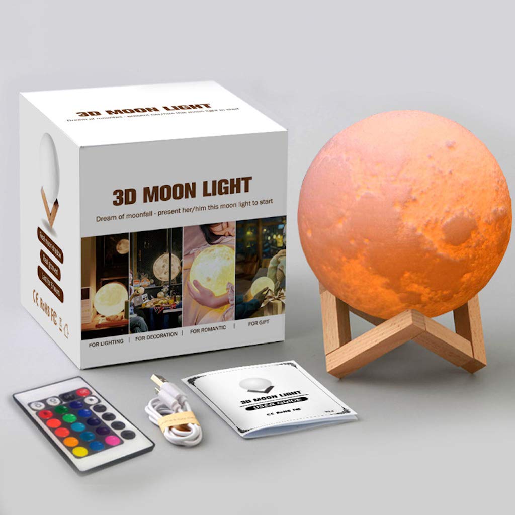 Mondlampe personalisiert mit Foto & Text Benutzerdefinierte 3D-Mondlampen Mondscheinlampe für Kinderzimmer