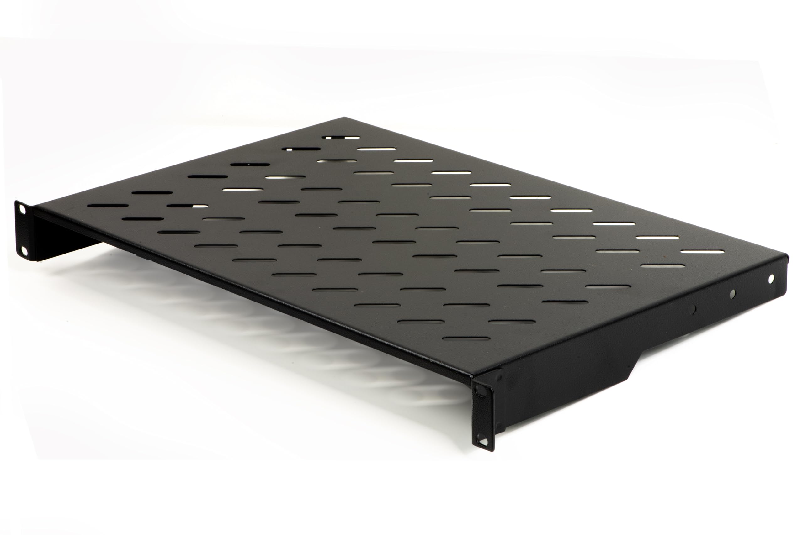 CORIP300N Stahlregal für Rackschrank mit 30 kg Tragfähigkeit und perforierter Oberfläche für Luftzirkulation 48,5 x 30 x 4,5 cm, Farbe Schwarz RAL9005