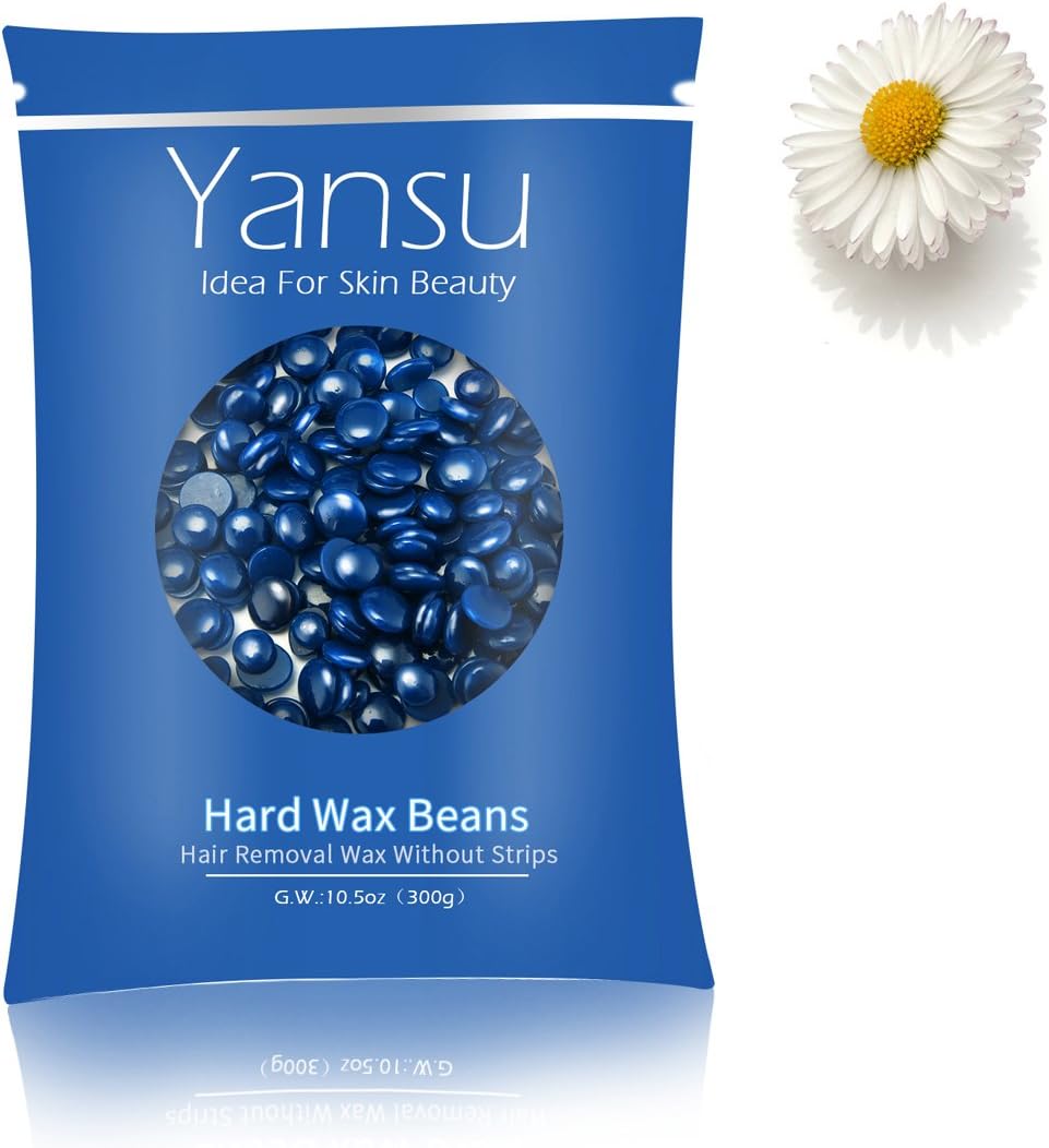 Yansu Brazilian Wax Bean Hot Melt Depilatory Hard Wax Beans For Women Men Hair Remove 300g(Chamomile)