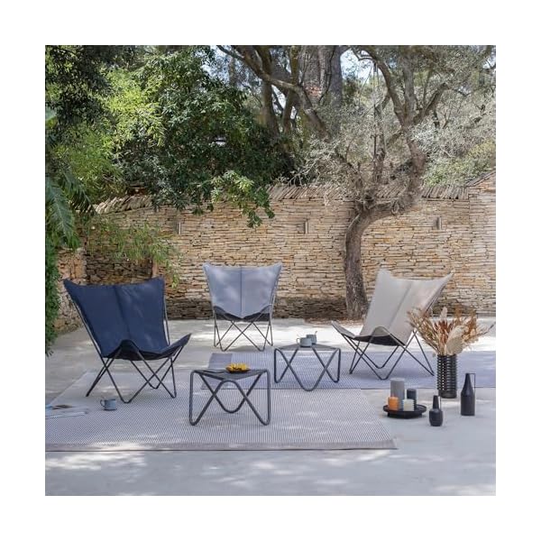 Gepolsterter Butterfly Sessel Pop Up XL Grau