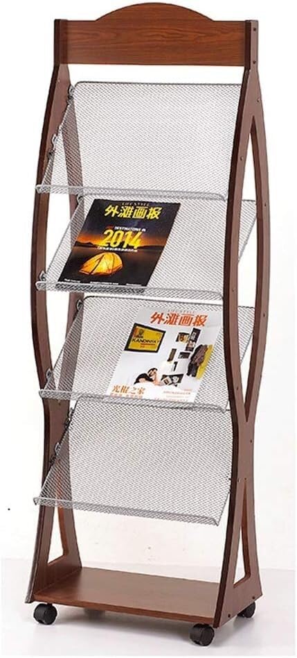 Étagère à livres en bois pour ranger vos journaux et albums au sol