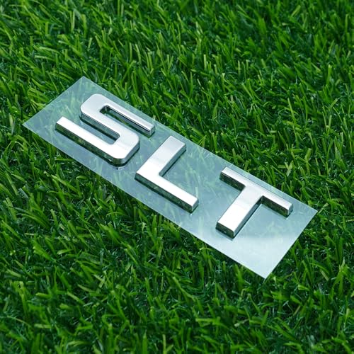 Image of Side Door Emblem 3D Letter Badge Nameplates Sticker Replacement for 1500 Truck SLT 2Pc (Chrome)