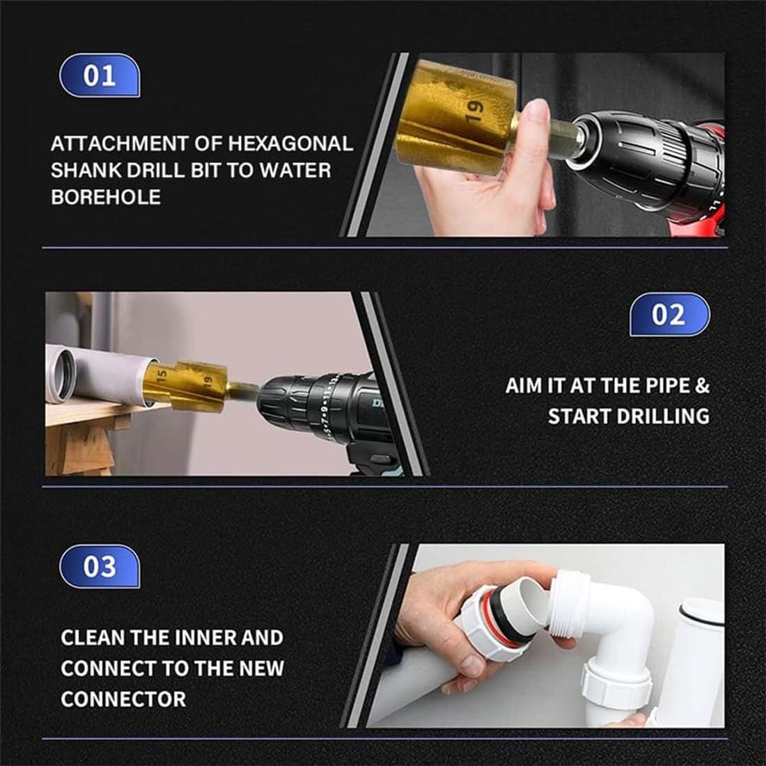 3PCS PPR Lifting Stepped Drill Bit Set - Image 4