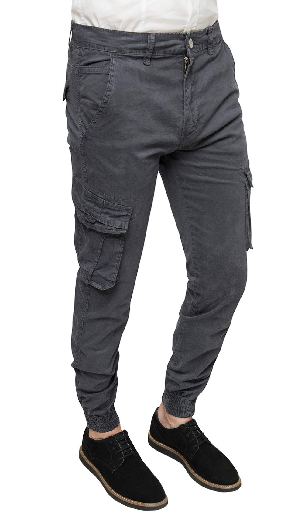 Evoga Pantaloni Uomo Cargo Slim Fit Casual con tasconi Laterali