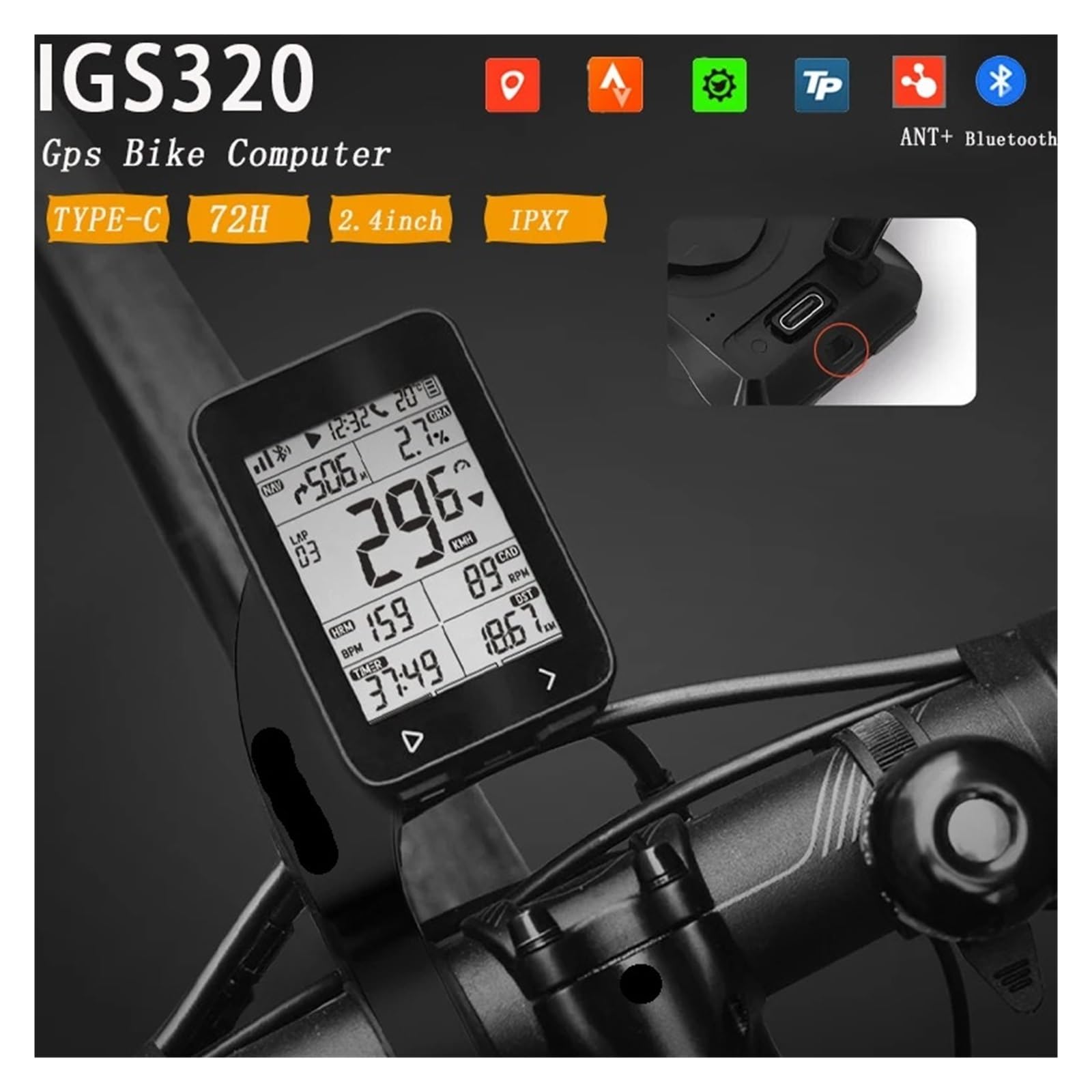 Amazon.co.jp: バイクコンピュータ、IGPSPORTと互換性あり、IGS320