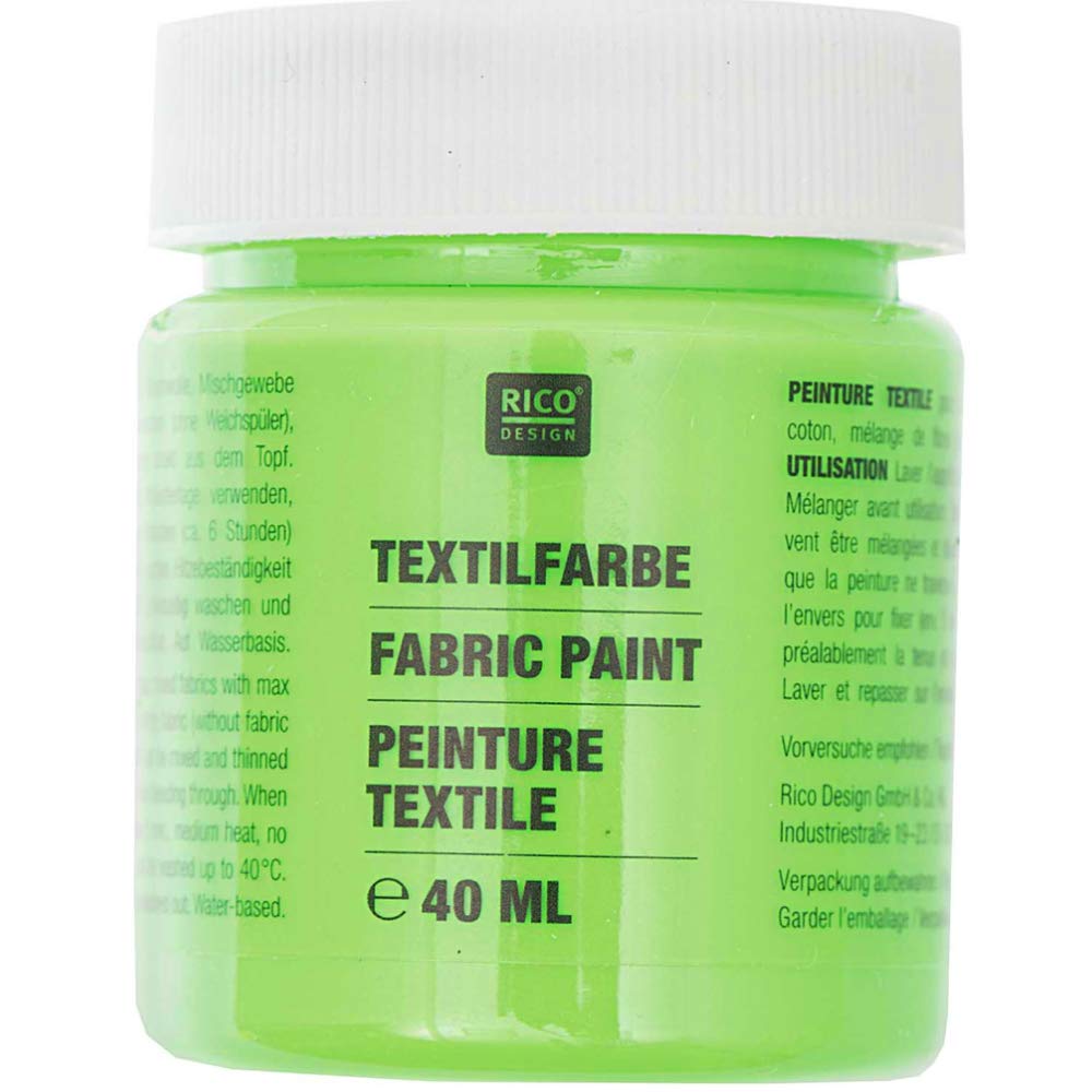 Neon Green Fabric Paint for Light Fabrics - 40ml