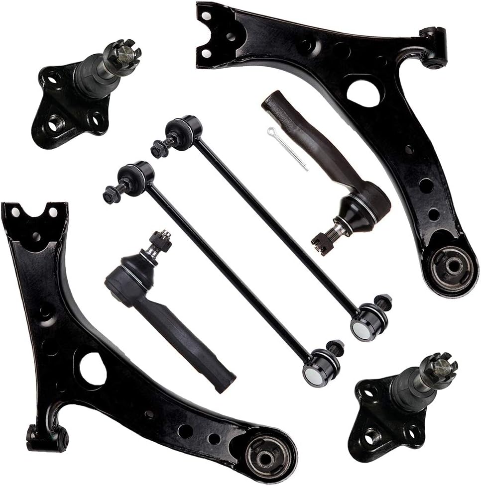 SCITOO 8-PC SET Suspension Kit For Toyota RAV4 Front Lower Control Arm Front Lower Ball Joint Front Outer Tie Rod End Front Sway Bar End Link