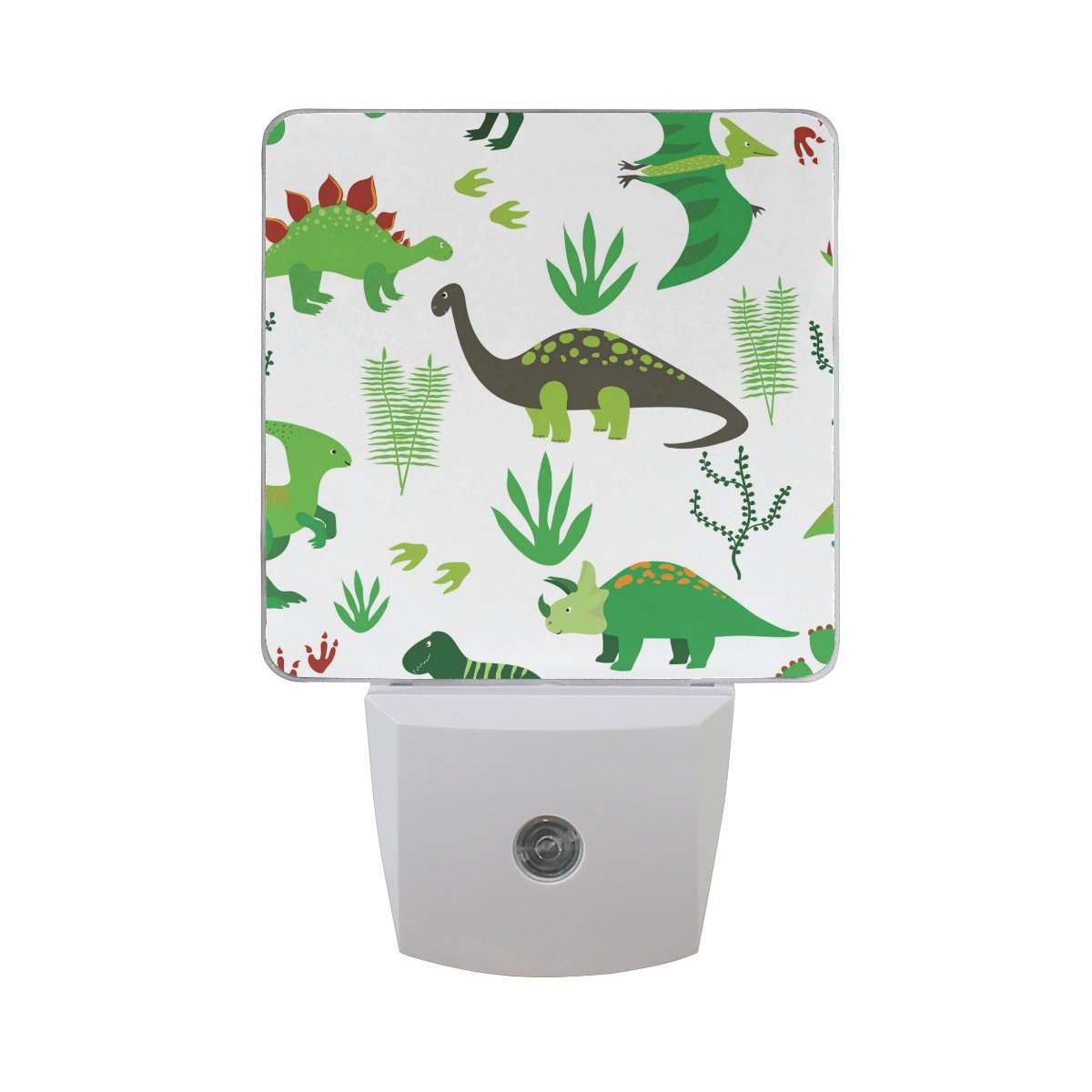 CiCily Plug in LED Night Light Plug-in Ultra-Slim and Cool-Touch Baby Night Lamp Green Dinosaur Great for Bedroom
