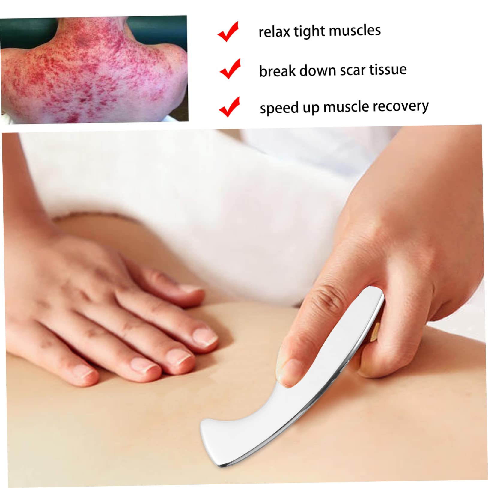 Facial Inoxidable Para Masaje Herramienta De Para Espalda Piernas Brazos y Cuello Para Relajar Músculos y
