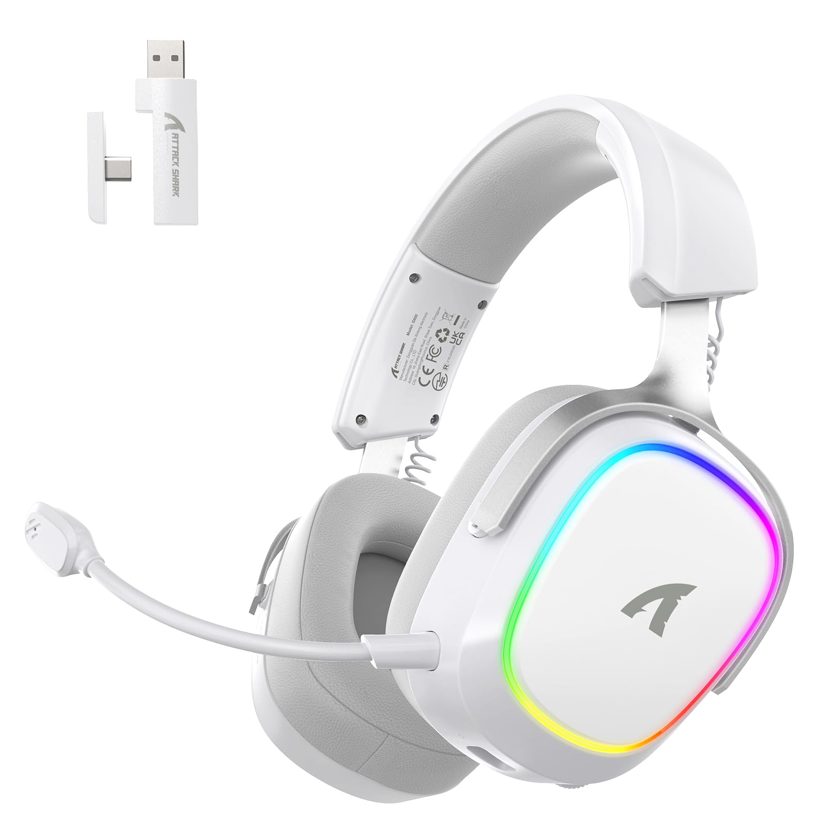 ATTACK SHARK G800 draadloze gaming headset, 1000 mAh, afneembare