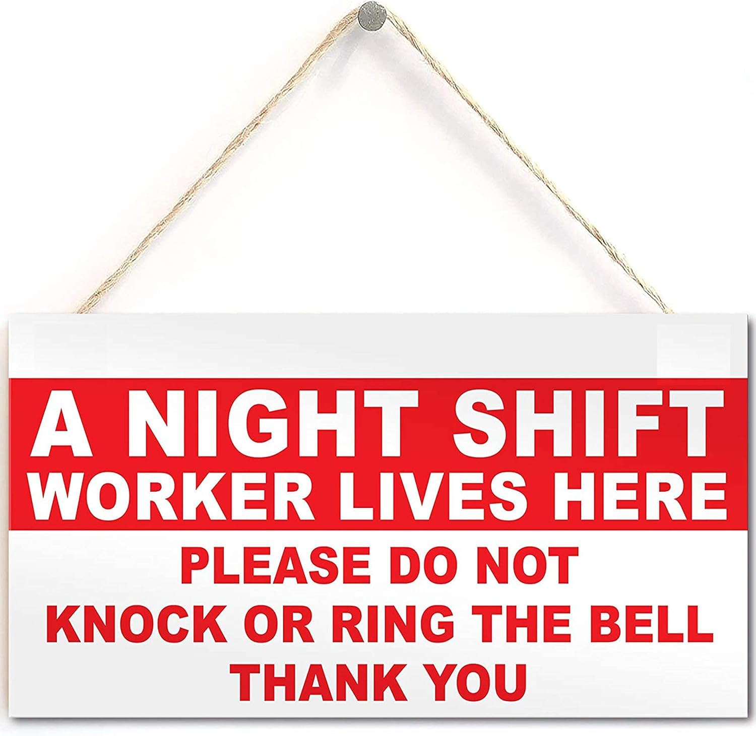 Pibonto Women's Wall Art 5X10 Inch Night Shift Worker Do Not Disturb Hanging Plaque Keep Plastic Door Sign