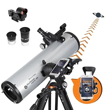 Celestron StarSense Explorer DX 130AZ Smartphone App-Enabled Telescope Works with StarSense App to Help You Find Stars, Planets & More 130mm Newtonian Reflector iPhone/Android Compatible