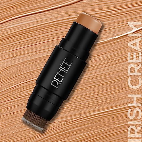 Image of RENEE Face Base Foundation Stick - Irish Cream, 8gm| Enriched with White Clay, Weightless, Long-lasting, Velvet Matte Finish formula Provides Full Coverage