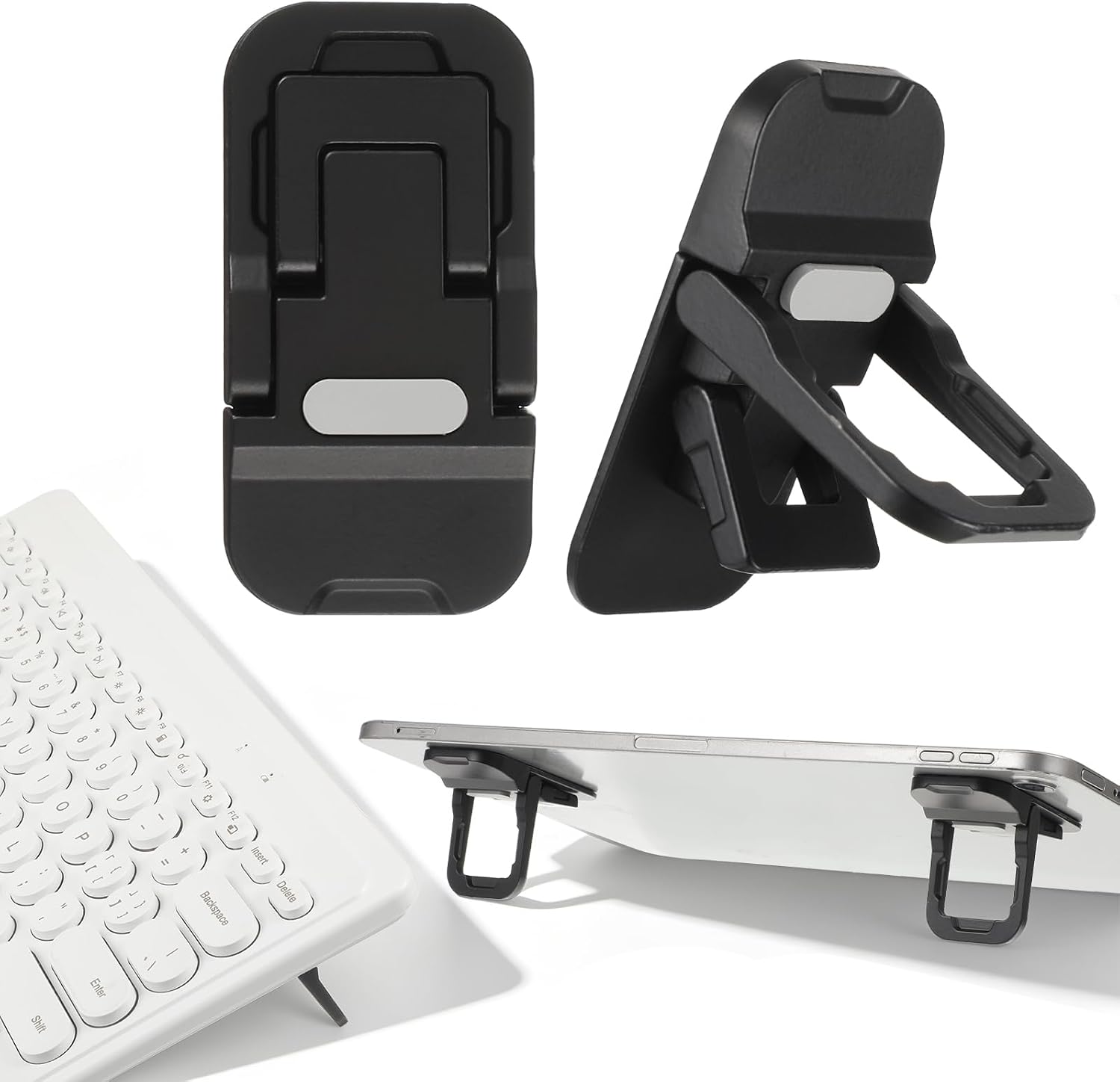 2 Pcs Portable Keyboard Stand, Foldable Laptop Riser