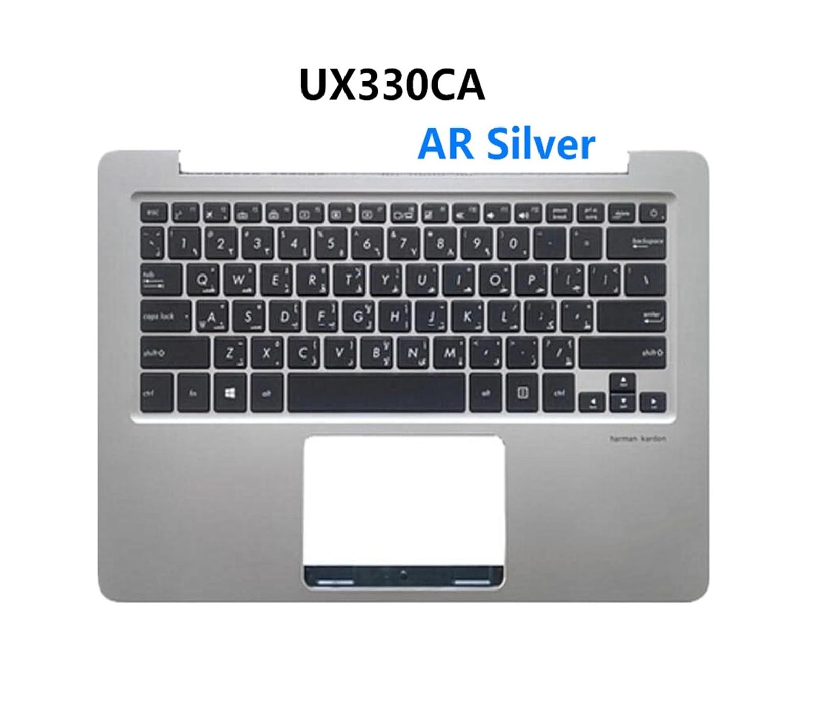 Custodia/copertura for tastiera retroilluminata for laptop US/UK/RU/TA/CN/EU/AR, compatibile con Asus, Zenbook, UX330 UX330CA U3000C UX330UA U3000UA(UX330CA-AR-Silver)