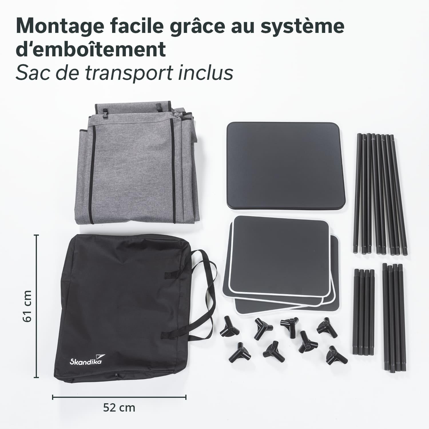 Skandika Armoire de Camping Ruoka | Armoire Haute, 140 cm, système emboîtable sans Outils, 4 étagères, Sac de Transport, Cuisine de Camping | Accessoires de Camping, Cuisine d'extérieur, Tente