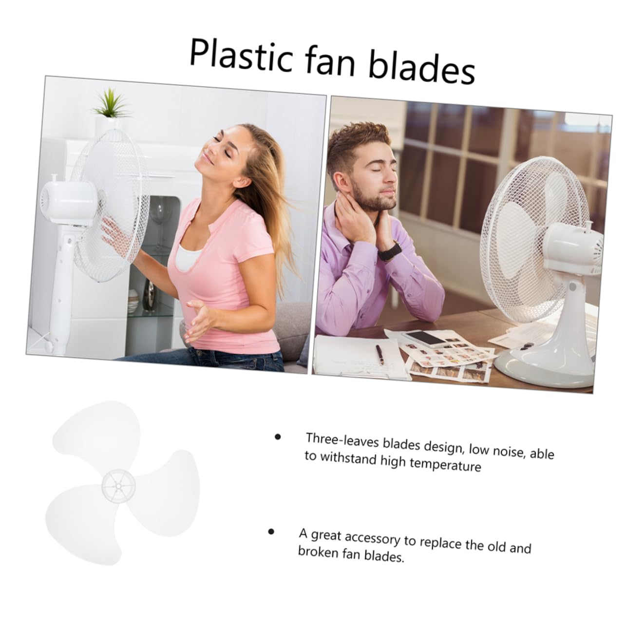 Pala di Ricambio Ventilatore da Soffitto in Plastica Rigida Bianca Design a Tre Lame Leggera e Resistente al Calore per Festa e Ventilatore Verticale