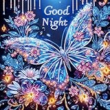 5D Diamond Painting Kit Good night and butterfly DIY Special Shape Crystal Rhinestone Partial Drill Diamond Art Embroidery Bead Mosaic Crafts Handmade Wall Decor Painting Gift for Adult and Beginner