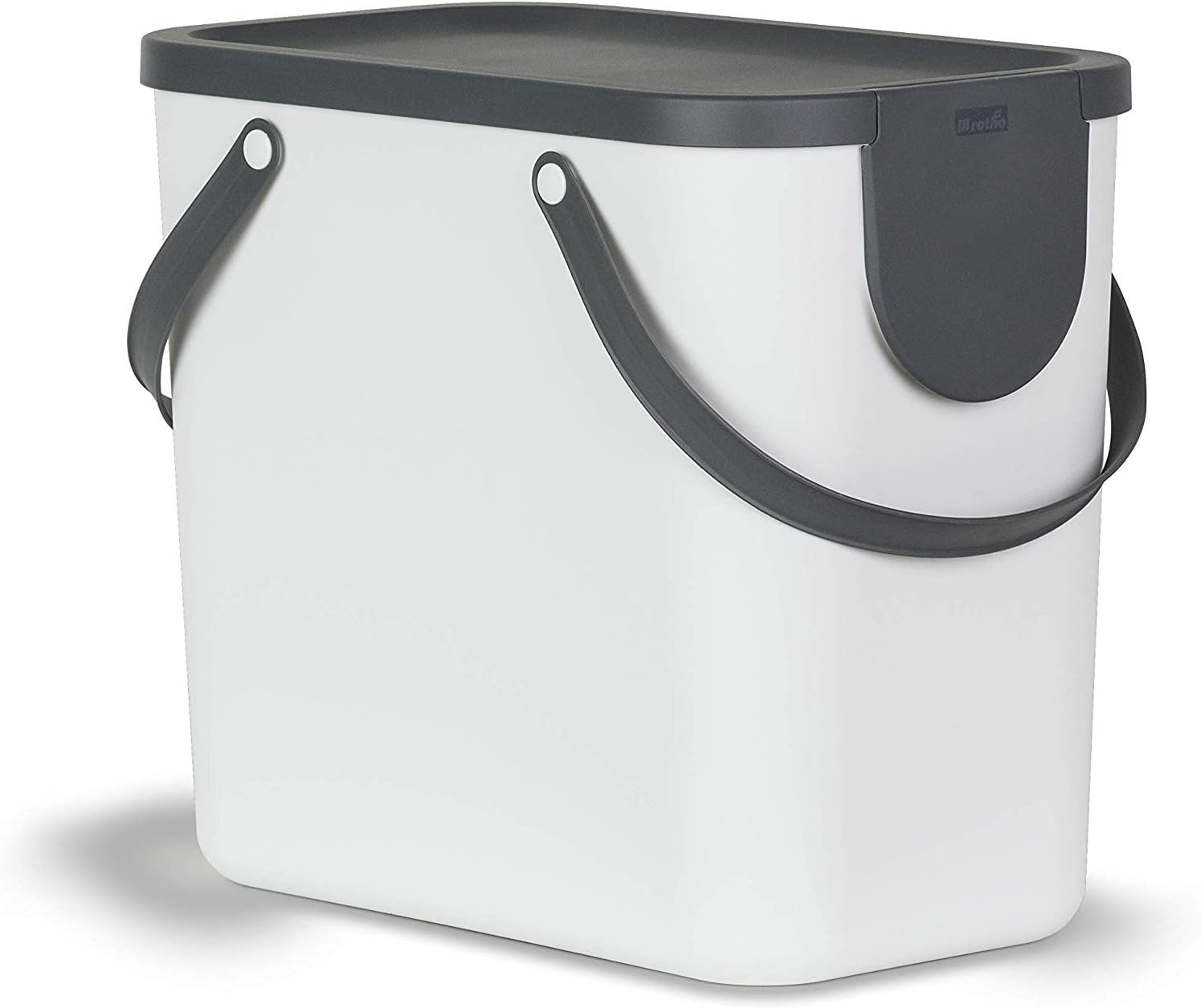 Indoor Recycling bin from Rotho Albula - 1024901023, White, 25 l (40.0 x 23.5 x 34.0 cm)