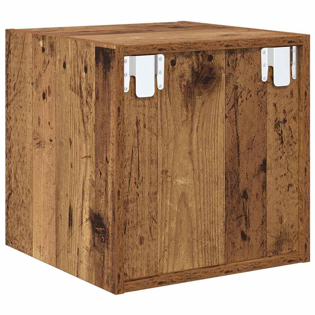 Wandregal Altholz 37 x 37 x 37 cm Holzwerkstoff Schwebendes Regal mit Minimalistischem Design für Wohnzimmer Büro und Flur