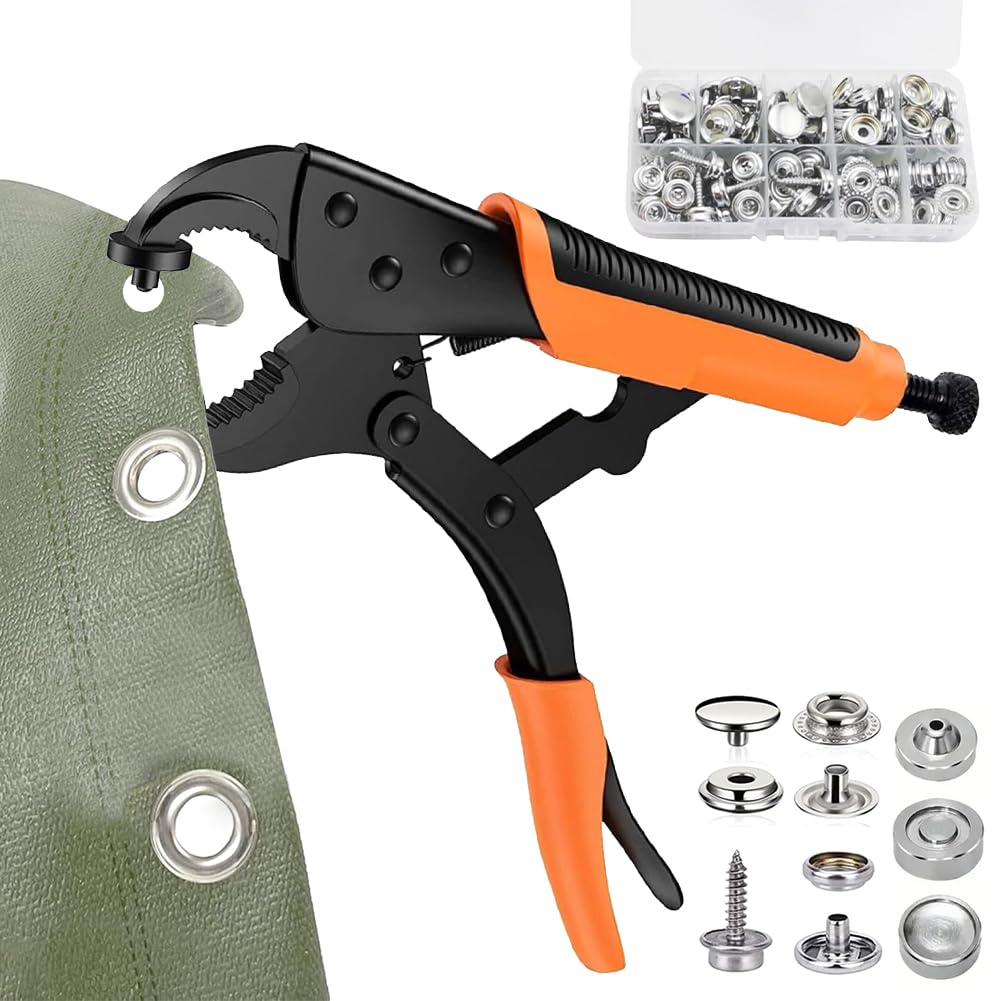 Pinza manuale per occhiello con pinza e occhiello, 10 mm, set di punzonatura per teloni, tessuti, tende da sole