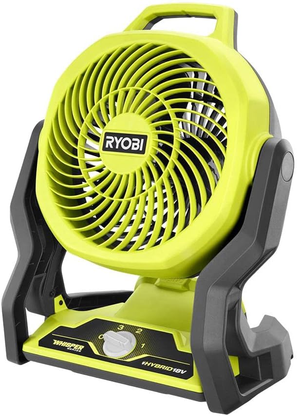 RYOBI ONE+ 18V Cordless Hybrid WHISPER SERIES 7-1/2 in. Fan (Tool Only), GREEN (PCL811B)