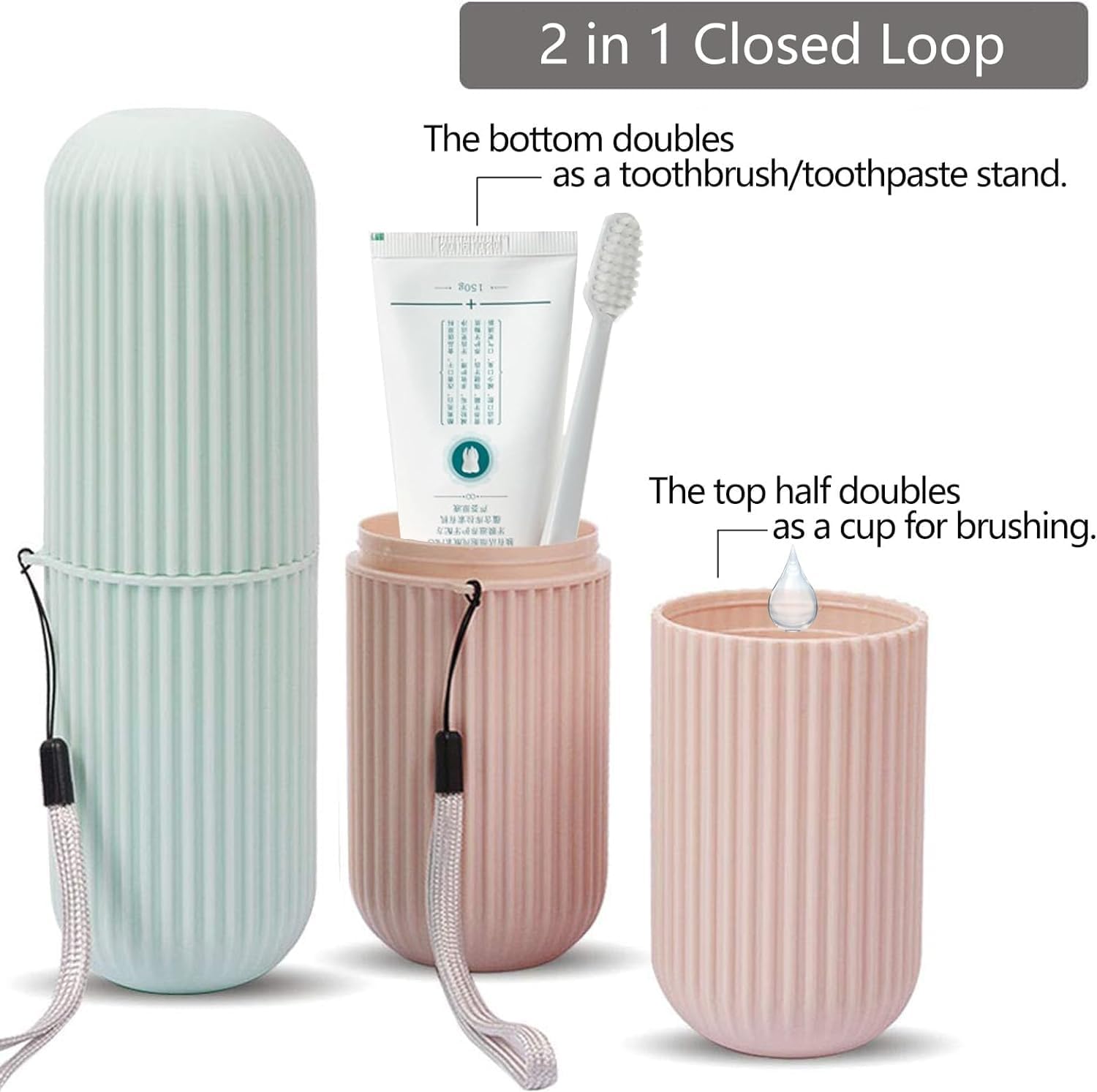 MURTISIDDH Capsule Shape Travel Toothbrush Case Cover Holder Portable Toothbrush Storage Box Container, Toothbrush Holder Bathroom Organizer Accessories Set (2 Pic) 4