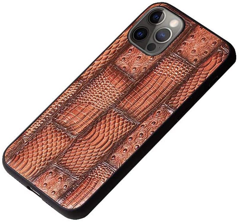 Étui en cuir iPhone 12 Pro café style Mahjong de haute qualité