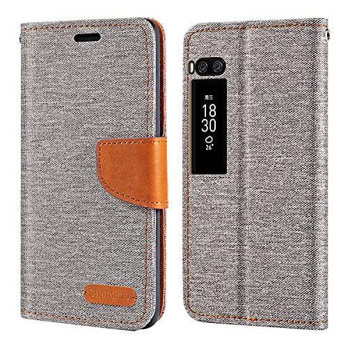 Meizu Pro 7 Plus Hülle, Oxford Leder Wallet Hülle mit Soft TPU Back Cover Magnet Flip Hülle für Meizu Pro 7 Plus