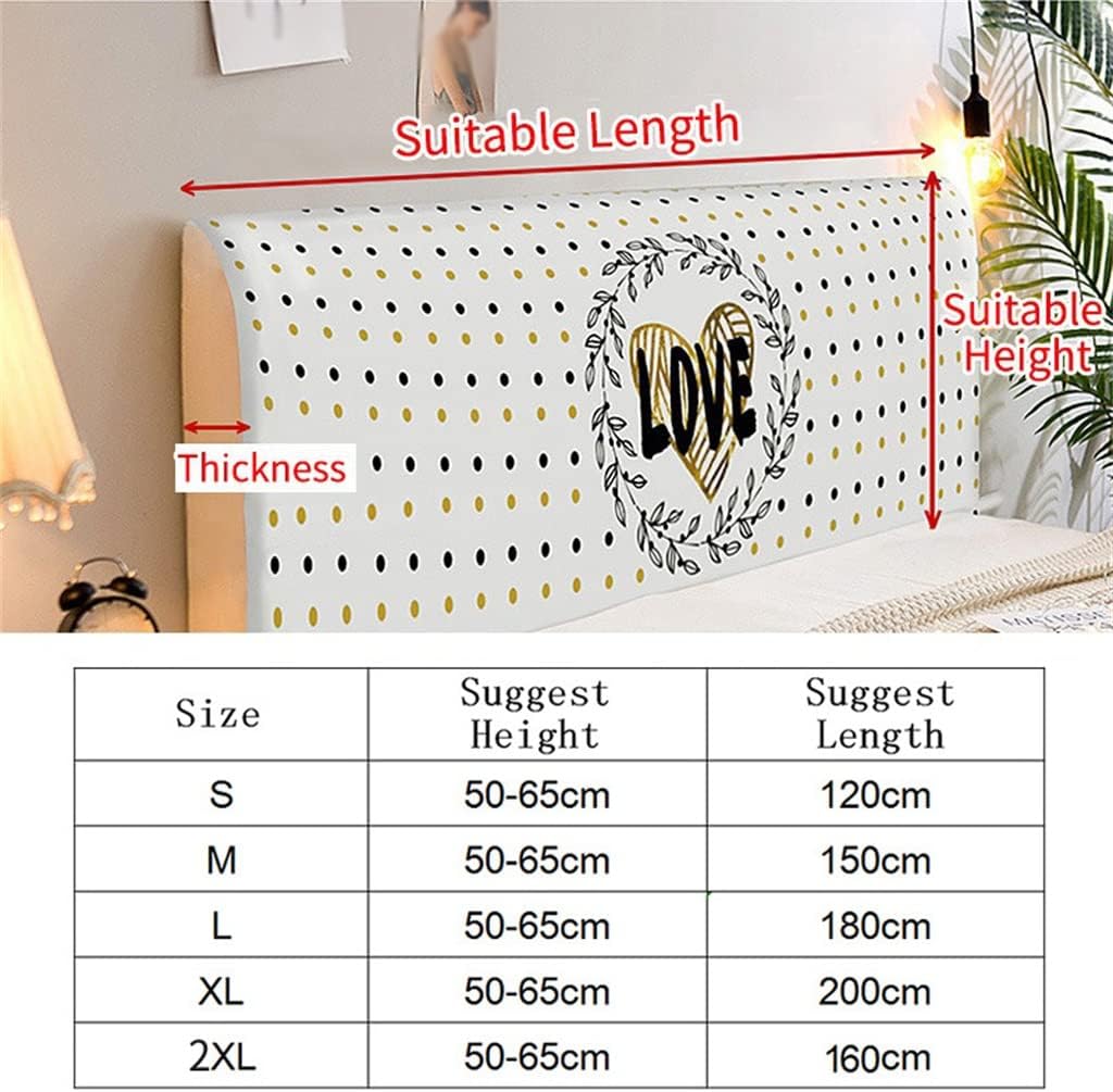 All-Inclusive Headboard Cover Bed Elastic Back Decorative(XL Length 200cm)