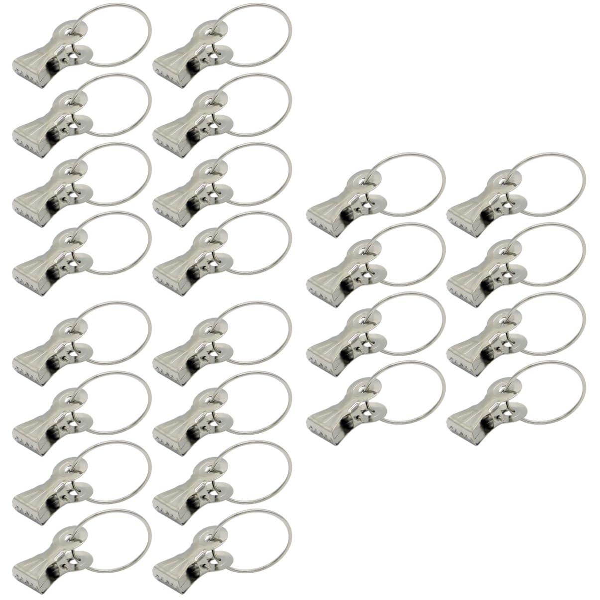 MAGICLULU 3 Sätze Gardinenclip Gardinenringe Mit Haken Clips Rostfreie Gardinenstange Vorhänge Vorhanghalter Gardinenring Mit Clip Vorhangverschluss Eisen Silver 20 Stück * 3