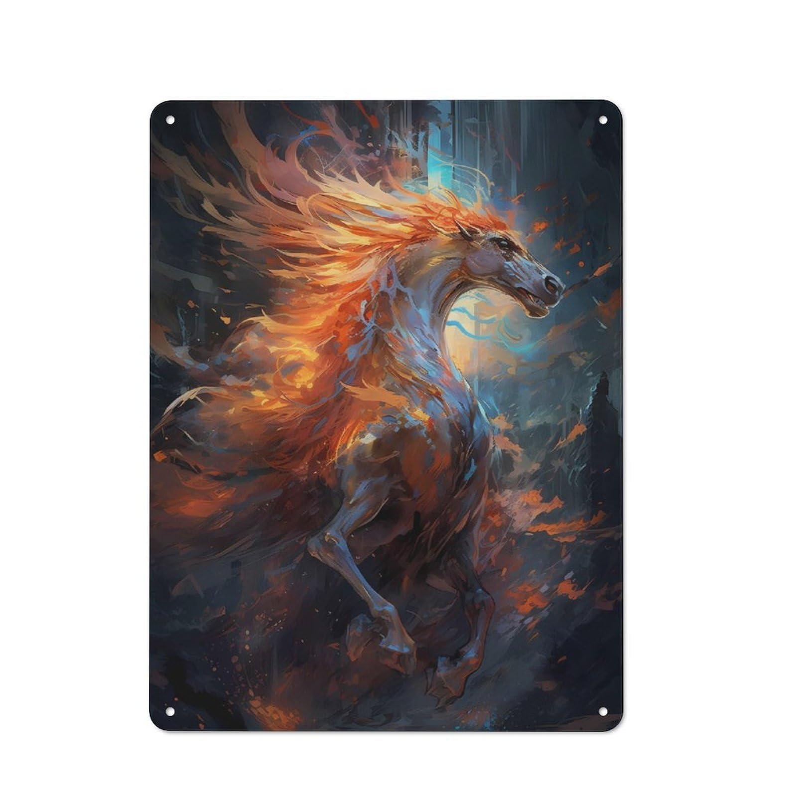 Junmoney Pegasus Mysticism Workshop Style Garage Metal Sign 40X30cm Featuring Industrial Wall Art For Garage, Hobby Room, Office Or Man Cave