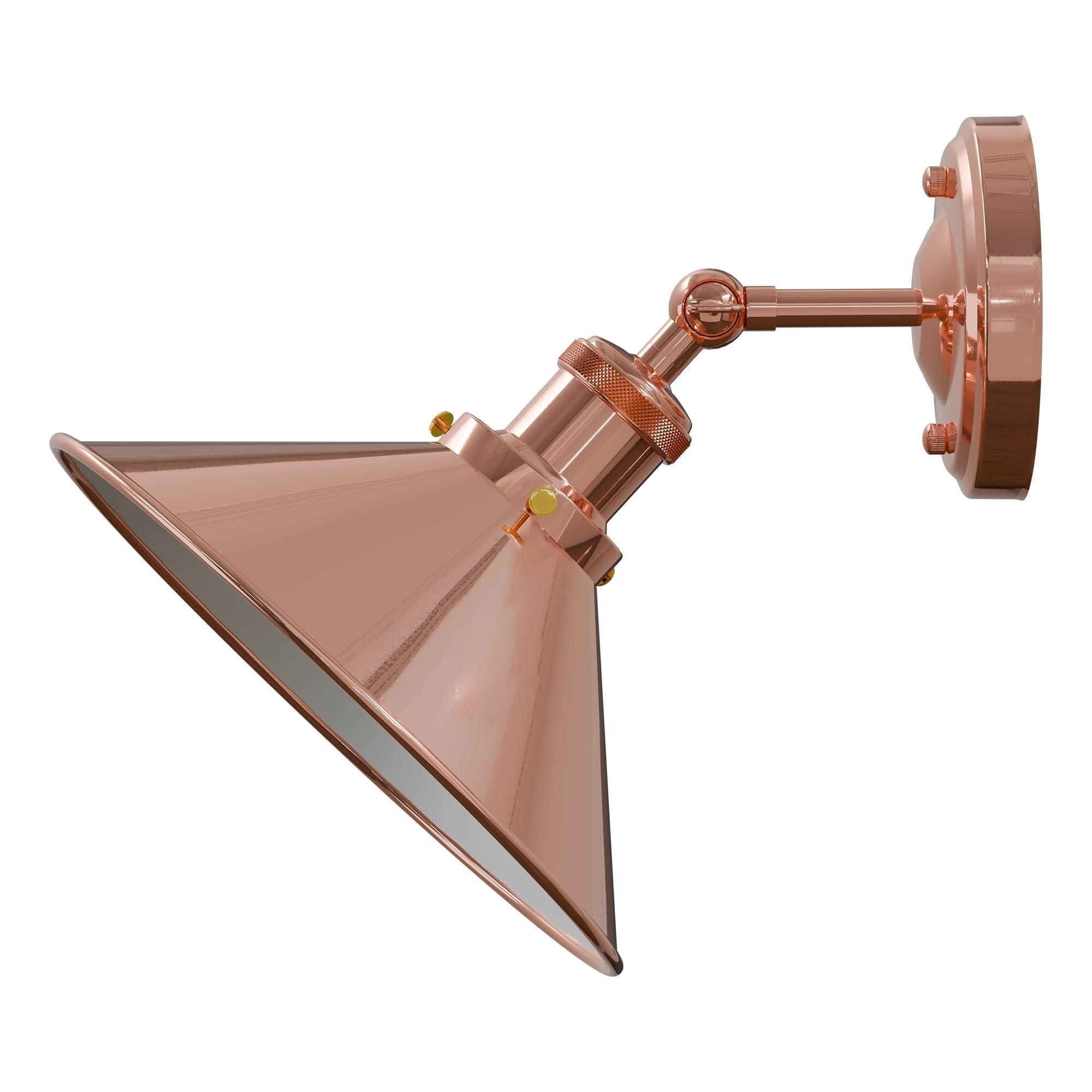 LEDSone Modern Vintage Retro Industrial Wall Sconce Light 22cm Rose Gold Metal Wall Lamp Adjustable Swing Arm E27 Holder Stylish Lighting for Living Room Bedroom Office Home Décor