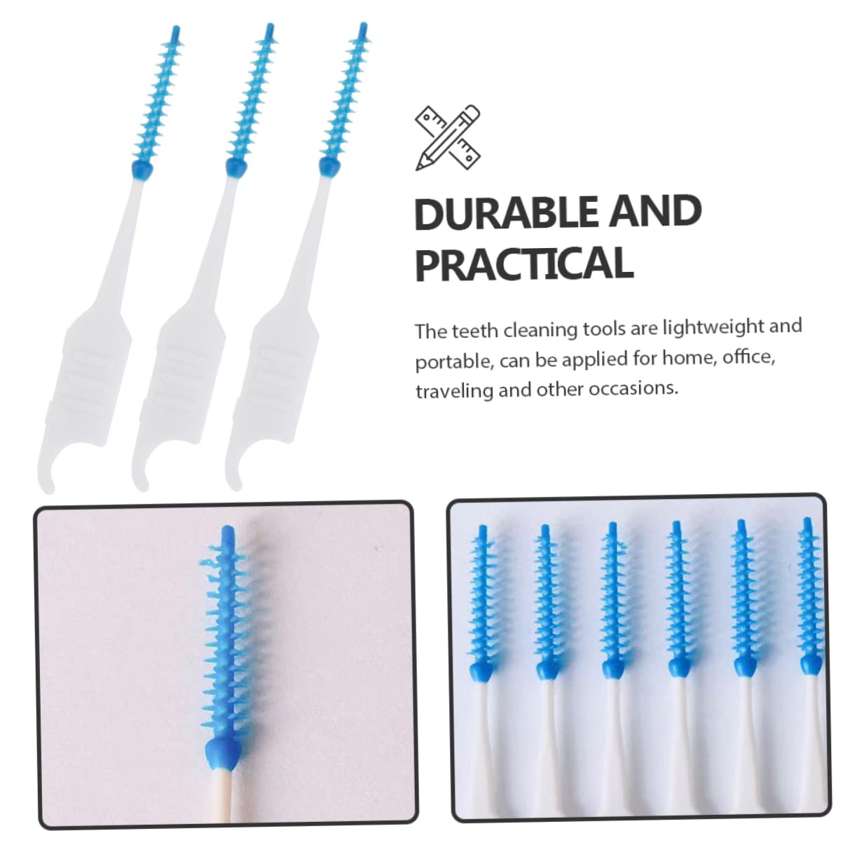 FRCOLOR 3 set Testine Per Spazzolini Interdentali Igiene Orale Pulizia Dei Denti Scovolini Interdentali Testina Blu In Tpe Per Uso Alimentare 200 pezzi * 3