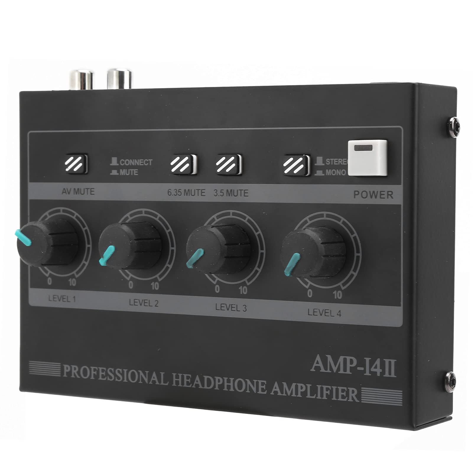 Amplificatore per Cuffie 4 Canali Splitter Amp Monitor 100‑240 V Mono/stereo Set AMP‑i4Ⅱ con Tappetino Antiscivolo Sul Fondo(EU Plug)