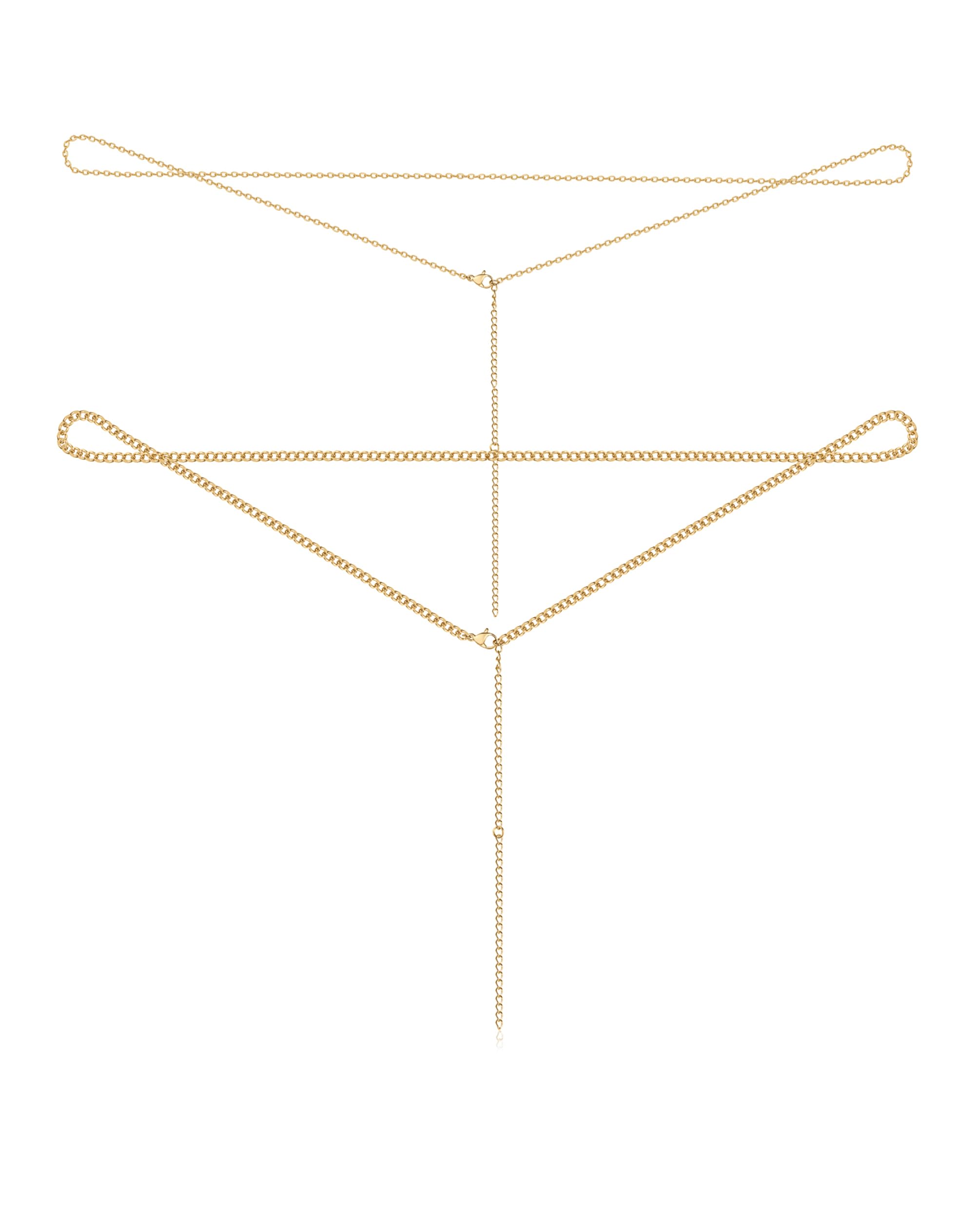 PAVOI14K Gold Plated Body Chains Jewelry for Women | Summer Festival Layered Body Jewelry | Chest & Waist Chain