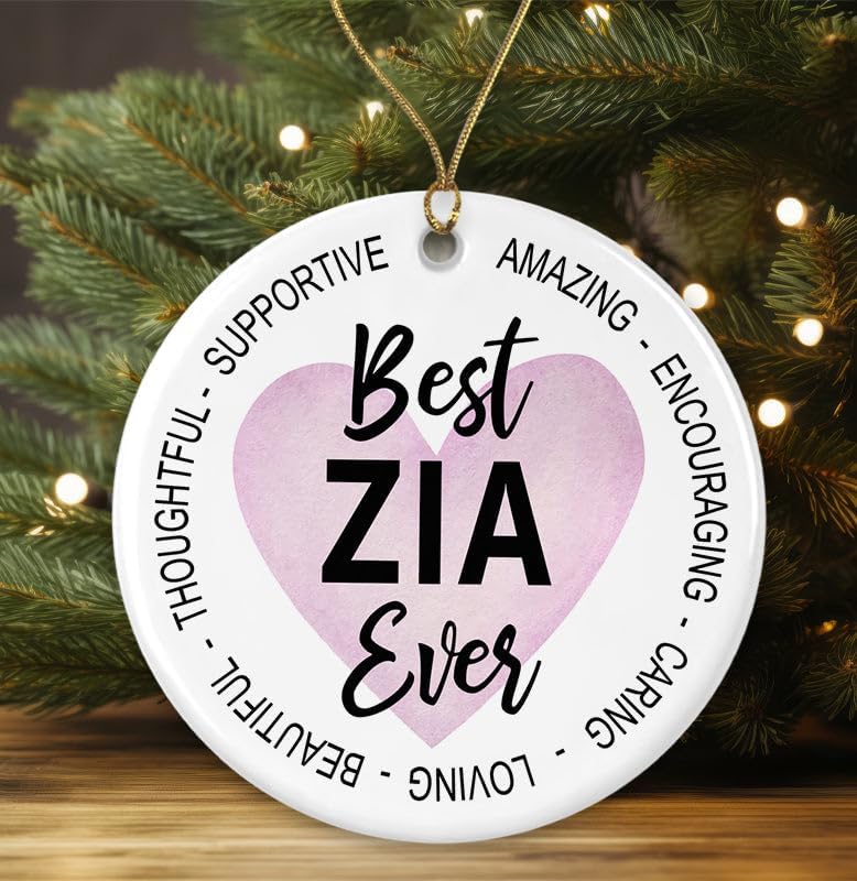 Miniatura 1 de Adorno de Navidad Best Zia Ever  Regalo de adorno de Navidad para Zia  Ideas de Navidad para Zia  Decoración de celebración de Navidad  Adorno de