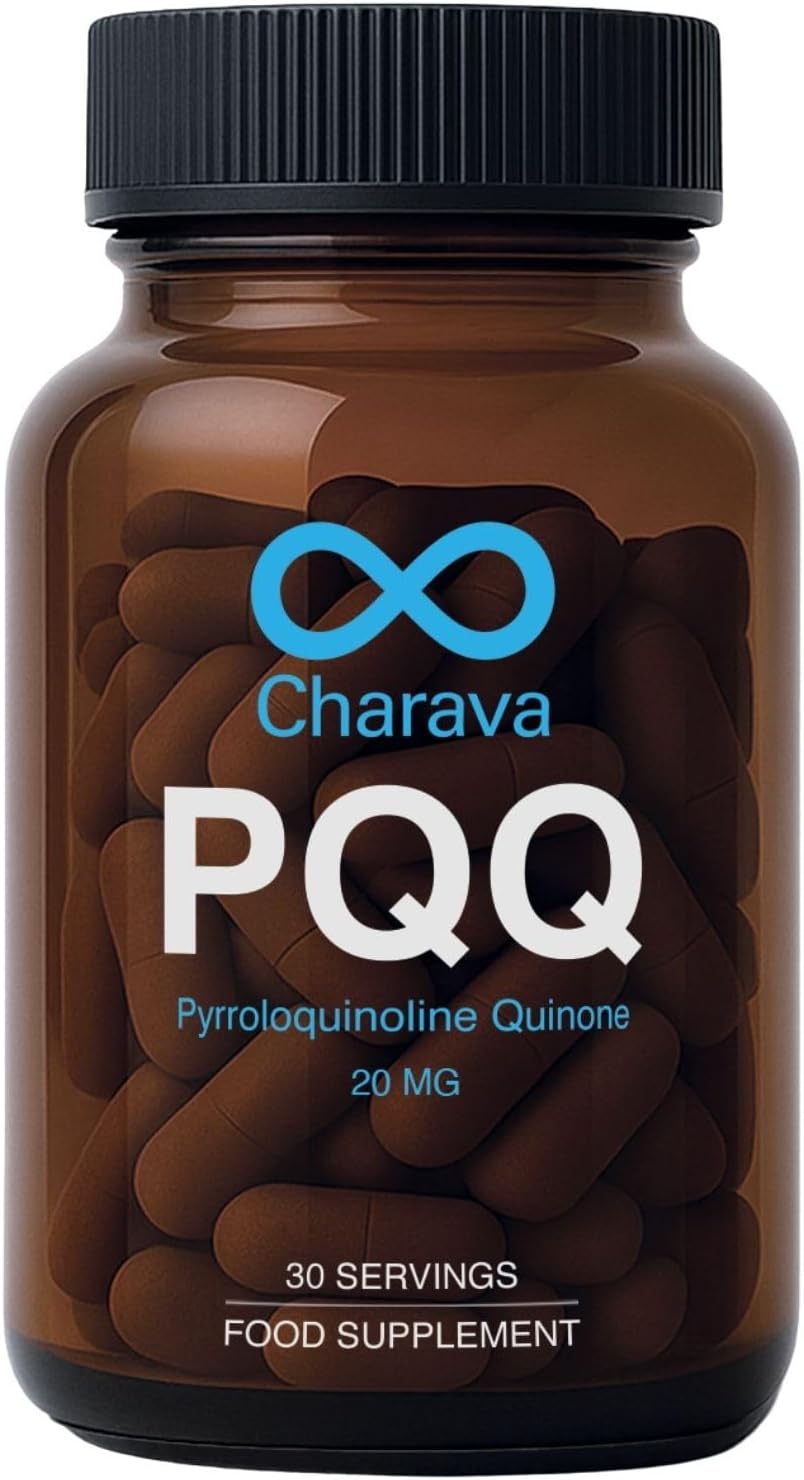 PQQ 20mg – 30 Vegan Capsules – 99%+ Highly Purified & Bioavailable Pyrroloquinoline Quinone – Cellular Energy & Mitochondrial Support – 30 Servings
